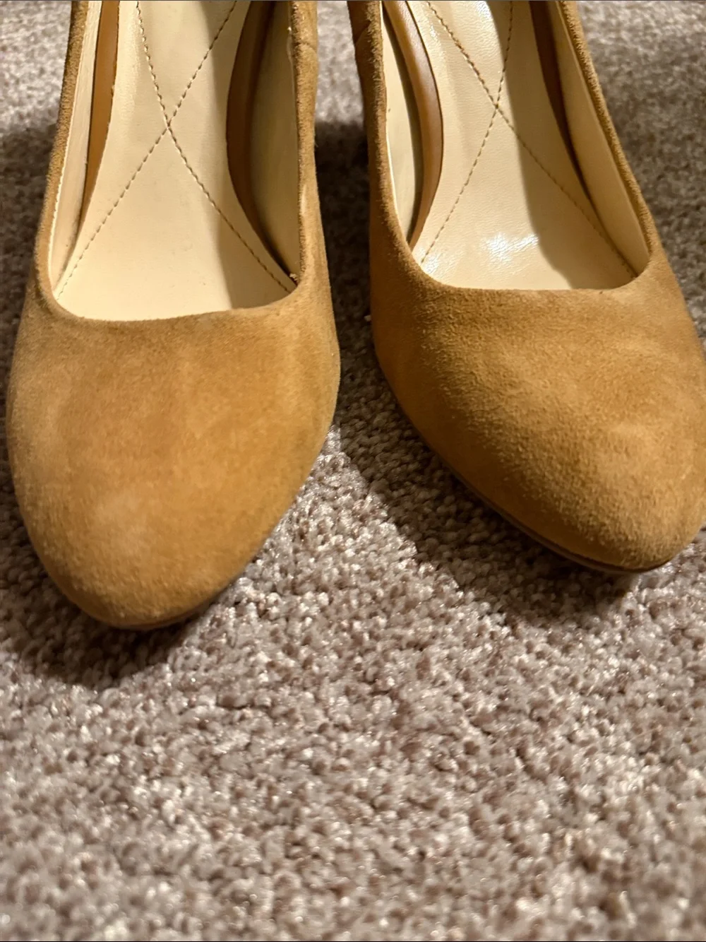 Isola Suede Pointed-Toe Pumps in Camel